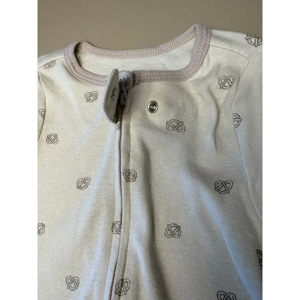 Baby 3 Pack Footed Sleepers 6-9M Cloud Island 2-Way Zip Neutral Pajamas NWT